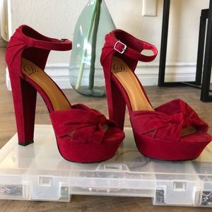 Bright red pin up heels